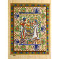 Papyrus Ankhsenamon Fait L'offrande Du Lotus Et De Papyrus  Toutankhamon - 38 Ko