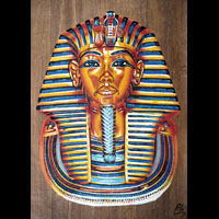 Papyrus Masque D'or De Toutankhamon (De Face) - 42 Ko