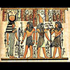 Papyrus Horemheb S'assure La Protection De 2 Dieux : Hathor + Horus