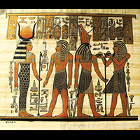 Papyrus Horemheb S'assure La Protection De 2 Dieux : Hathor + Horus - 59 Ko