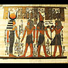 Papyrus Horemheb S'assure La Protection De 2 Dieux : Hathor + Horus