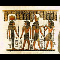 Papyrus Horemheb S'assure La Protection De 2 Dieux : Hathor + Horus - 55 Ko