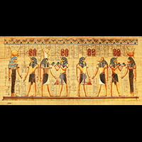 PapyrusHoremheb S'assure La Protection De 4 Dieux : Hathor + Horus +Seth + Isis - 33 Ko