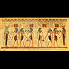 Papyrus Horemheb S'assure La Protection De 4 Dieux : Hathor + Horus +Seth + Isis