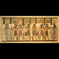PapyrusHoremheb S'assure La Protection De 4 Dieux : Hathor + Horus +Seth + Isis - 44 Ko