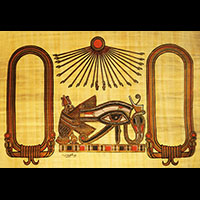 Papyrus Personnalisable Oeil D'Horus Avec 2 Cartouches - 50 Ko