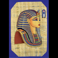 Carte Papyrus : Masque D'or De Toutankhamon Avec Cartouche - 21 Ko