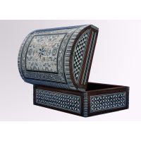 Marqueterie Rectangulaire/Couvercle Rond/Cot Nacre/toile - 24 Ko