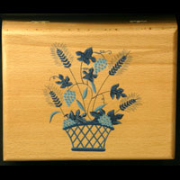 Boite  Th Dcor Panier De Feuilles Bleu