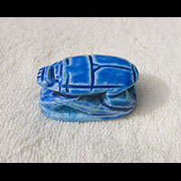 Scarabe Bleu En Cramique Grav Avec Hiroglyphes - 37 Ko