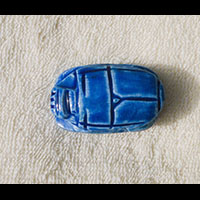 Scarabe Bleu En Cramique Grav Avec Hiroglyphes - 43 Ko