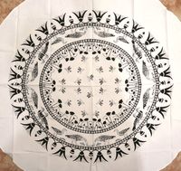 Nappe Ronde Pharaonique Oies De Meidoum Noir - 32 Ko