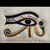 Lot De 2 Serviettes De Toilette Brodes Oeil D'Horus, 100 % Coton D'Egypte,