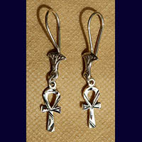 Bijoux Pharaonique Boucles D'oreilles Croix Ankh En Argent - 36 Ko