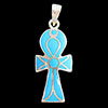 Bijoux Pharaonique Croix Ankh Avec Incrustation Turquoise