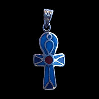 Bijoux Pharaonique Croix Ankh Avec Incrustation Turquoise, Lapis-Lazuli Et Cornaline - 27 Ko