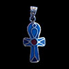 Bijoux Pharaonique Croix Ankh Avec Incrustation Turquoise, Lapis-Lazuli Et Cornaline