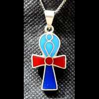 Bijoux Pharaonique Croix Ankh Turquoise, Lapis-Lazuli Et Cornaline - 19 Ko