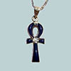 Bijoux Croix Ankh En Argent Avec Incrustation Lapis-Lazuli