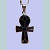 Bijoux Croix Ankh En Argent Avec Incrustation Lapis-Lazuli