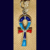 Bijoux Croix Ankh En Argent Avec Incrustation Turquoise, Lapis-Lazuli Et Cornaline
