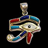 Bijoux Oeil D'Horus (Oudjat) En Argent Avec Incrustation Lapis-Lazuli, Turquoise, Cornaline Et Nacre