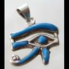 Bijoux Oeil D'Horus (Oudjat) En Argent Avec Incrustation Turquoise