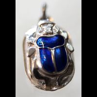 Bijoux Pharaonique Scarabe Bleu Lapis- Lazuli En Argent - 18 Ko