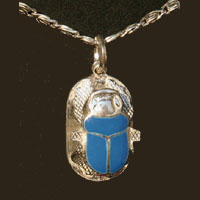 Bijoux Pharaonique Scarabée Bleu Turquoise En Argent - 11 Ko