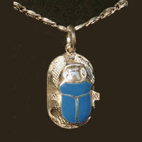 Bijoux Pharaonique Scarabe Bleu Turquoise En Argent - 11 Ko