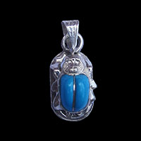 Bijoux Scarabe En Argent 800/1000 Avec Incrustation Turquoise - 28 Ko