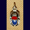 Bijoux Scarabe Bleu Lapis-Lazuli Et Cornaline En Argent 800/1000