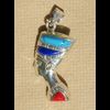 Bijoux Profil De Nfertiti En Argent Avec Incrustation Cornaline Sur Un Profil Et Avec Incrustation Corail Sur L'autre Profil