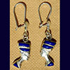 Bijoux Boucles D'oreilles Profil De Nfertiti En Argent Avec Incrustation Lapis-Lazuli