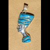 Bijoux Profil De Nfertiti En Argent Avec Incrustation Turquoise