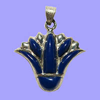 Bijoux Pharaonique Lotus Argent Avec Incrustation Lapis-Lazuli - 32 Ko