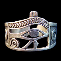 Bijoux Pharaonique: Bague Chevalire Oeil D'Horus Argent 800/1000 - 43 Ko
