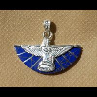 Bijoux Desse Isis Aile En Argent 800/1000 Et Lapis-Lazuli - 23 Ko