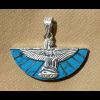 Bijoux Desse Isis Aile En Argent 800/1000 Et Lapis-Lazuli - 24 Ko