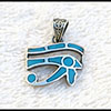 Bijoux Pendentif Oeil D'Horus (Oudjat) En Argent Avec Incrustation Turquoise