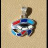 Bijoux Pendentif Oeil D'Horus (Oudjat) En Argent Avec Incrustation Turquoise, Lapis-Lazuli, Cornaline Et Nacre