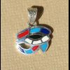 Bijoux Pendentif Oeil D'Horus (Oudjat) En Argent Avec Incrustation Turquoise, Lapis-Lazuli, Cornaline Et Nacre