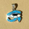 Bijoux Pendentif Oeil D'Horus (Oudjat) En Argent Avec Incrustation Turquoise, Lapis-Lazuli, Cornaline Et Nacre