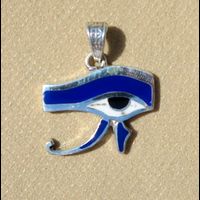 Bijoux Pendentif Oeil D'Horus (Oudjat) En Argent Avec Incrustation Lapis-Lazuli Et Nacre - 24 Ko