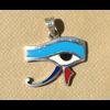 Bijoux Pendentif Oeil D'Horus (Oudjat) En Argent Avec Incrustation Turquoise, Lapis-Lazuli, Cornaline Et Nacre