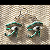 Bijoux Boucles D'oreille Oeil D'Horus (Oudjat) En Argent Avec Incrustation De Malachite