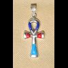 Bijoux Croix Ankh En Argent Avec Incrustation Turquoise, Lapis-Lazuli Et Cornaline