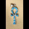 Bijoux Croix Ankh En Argent Avec Incrustation Turquoise
