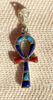 Bijoux Croix Ankh En Argent Avec Incrustation Turquoise, Lapis-Lazuli Et Cornaline