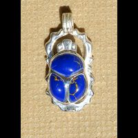 Bijoux Pharaonique Scarabe Bleu Lapis-Lazuli En Argent - 21 Ko